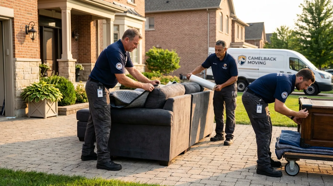 Large estate moving crew wrapping furniture in Flora Vista, NM