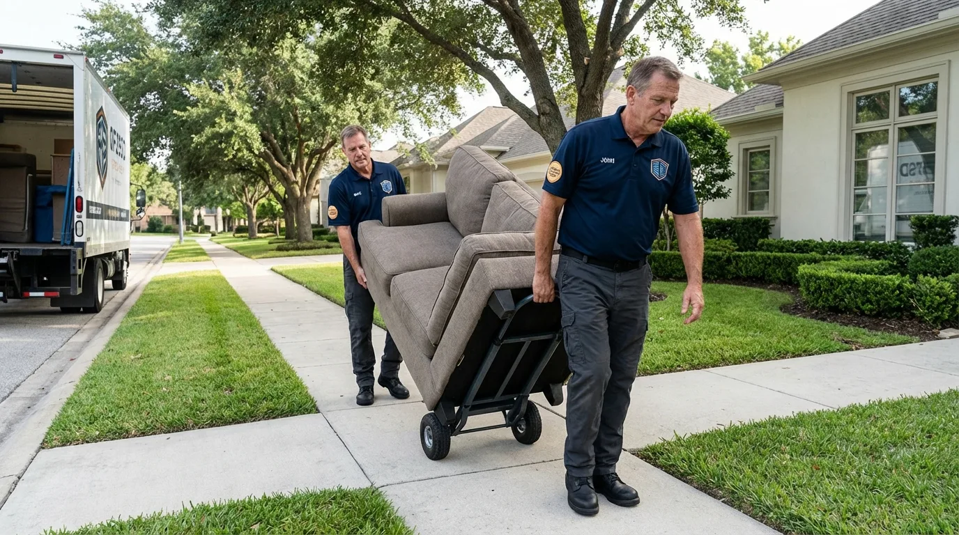 Local residential moving crew loading furniture in Flora Vista, NM
